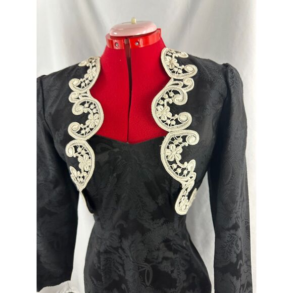 ! Vintage JM Jessica McClintock Gunne Sax 7/8 black strapless Jacket Dress set - Picture 2 of 15